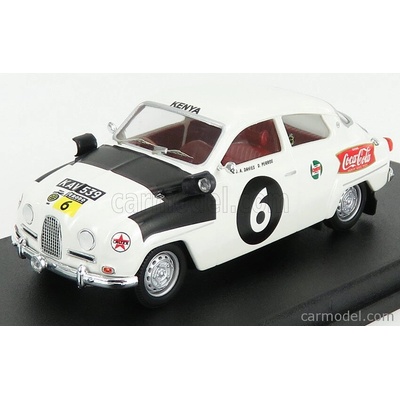 Trofeu Saab 96 N 6 Rally East African Safari 1962 J.a.davies D.perros Bílá Černá 1:43