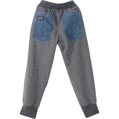 Detské nohavice kombinované hrubé 098 tmavý jeans