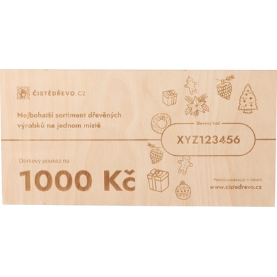 ČistéDřevo Dárkový poukaz 1 000 Kč