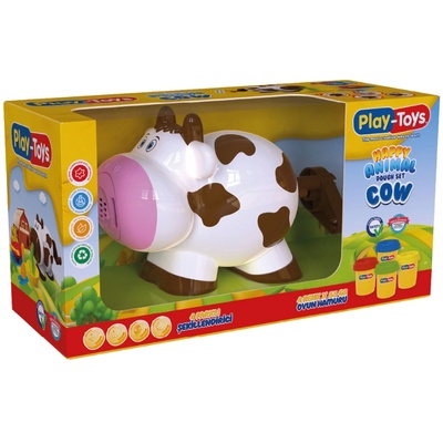 Play-Toys Комплект с моделин Play-Toys - Щастливата крава (4322)