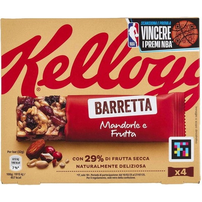 Kellogg's cereálna tyčinka s mandľami a ovocím 4 x 32 g