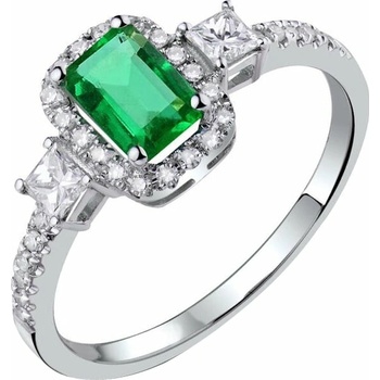 Eppi Zlatý prsteň s emerald smaragdom a diamantmi Xely R34159