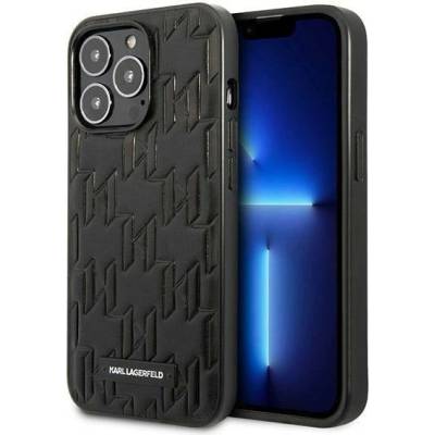 KARL LAGERFELD Кейс Karl Lagerfeld KLHCP13LMNMP1K за iPhone 13 Pro / 13 6.1", твърд, черен / черен, Monogram Plaque (KF001265-0)