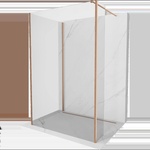 Mexen Kioto стена за душ Walk-in 105 x 100 x 40 см, прозрачна, четкана мед - 800-105-100-221-65-00-040 (800-105-100-221-65-00-040)