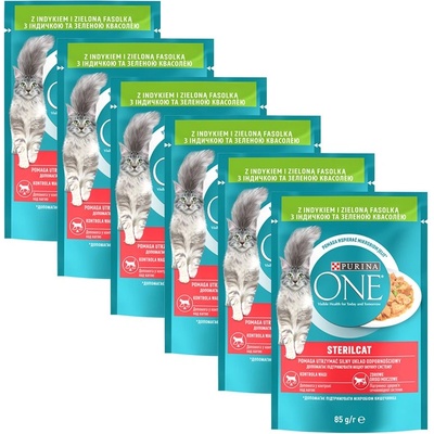 PURINA ONE STERILCAT мини филета с пуйка и зелени фасулки в сос 6 x 85 г