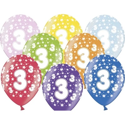 PartyDeco Балон за рожден ден с число 3