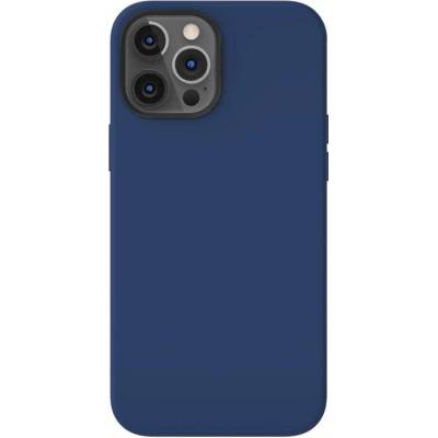 SwitchEasy MagSkin Case - тънък силиконов кейс с вграден магнитен конектор (MagSafe) за iPhone 12, iPhone 12 Pro (син)