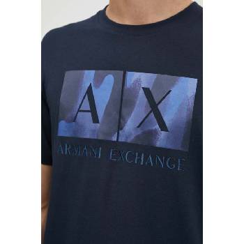 Giorgio Armani Памучна тениска Armani Exchange в тъмносиньо с принт 6DZTHF ZJH4Z (6DZTHF.ZJH4Z)