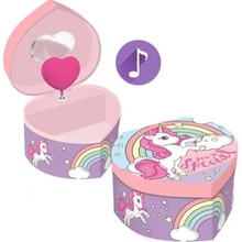 KIDS LICENSING Dětská hrací šperkovnice/box srdíčko UNICORN KL10087