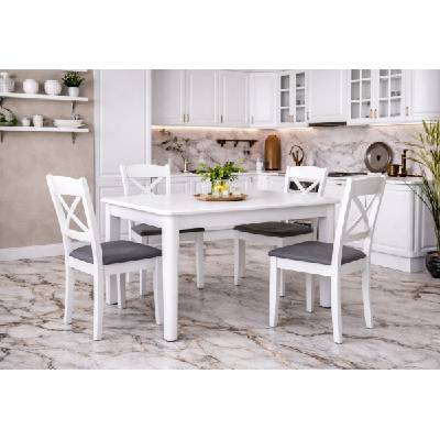 ЕВРОМАР Разтегателна трапезна маса Saragosa - Бяла мат