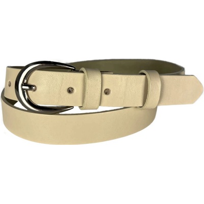 Penny Belts Dámský kožený opasek 2502-44 krémový