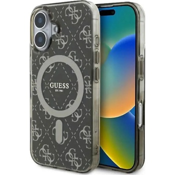 GUESS Калъф Guess IML 4G Background MagSafe iPhone 16 - кафяв (3666339301705)