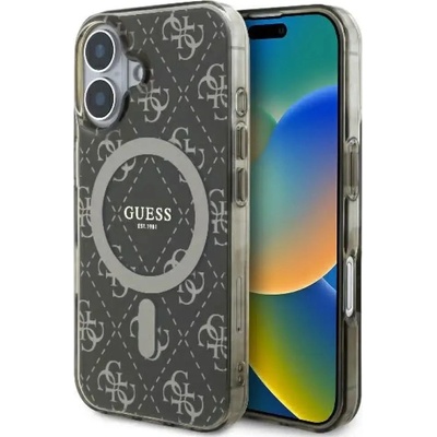 GUESS Калъф Guess IML 4G Background MagSafe iPhone 16 - кафяв (3666339301705)