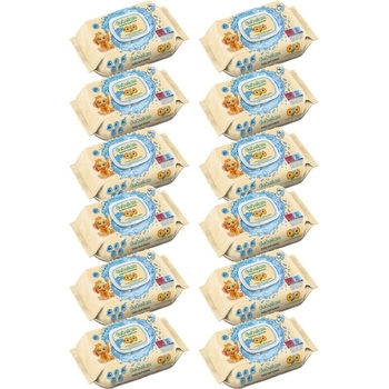 Bebelan Влажни кърпички Bebelan - Невен и лайка, 12 х 80 броя (3800232575027)