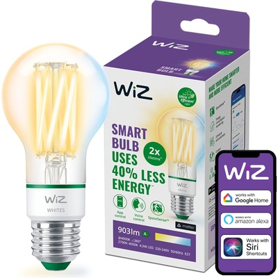 WiZ LED filament žárovka E27 A60 4,3W 903lm 2700-4000K IP20, stmívatelná