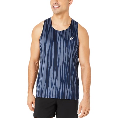 Asics Потник Asics ROAD ALL OVER PRINT SINGLET Син Velikost XL