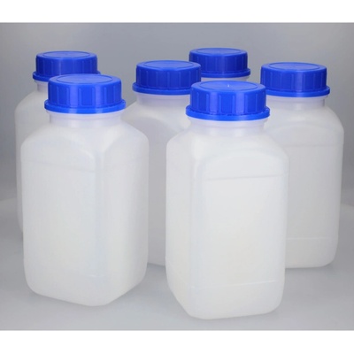Lahve se širokým hrdlem z HDPE, objem 2500 ml, UN schválení, 6 kusů