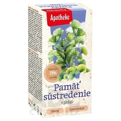 APOTHEKE PAMÄŤ A SÚSTREDENIE s ginkgo bylinná zmes 20 x 1,5 g