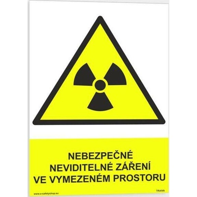 Traiva s.r.o Nebezpečné neviditelné záření ve vymezeném prostoru Verze: Samolepka 210 x 297 mm (A4) tl. 0.1 mm - Kód: 00286