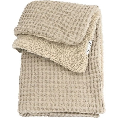 Meyco Deka Waffle Teddy fleece Sand