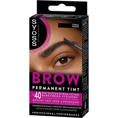 Syoss Brow Tint dlouhotrvající barva na obočí Black 17 ml – Zboží Mobilmania