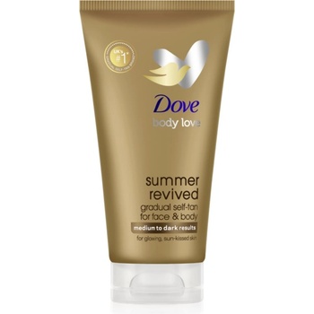 Image 1 of Dove DermaSpa Summer Revived бронзиращ лосион за лице и тяло цвят Medium to Dark 75ml