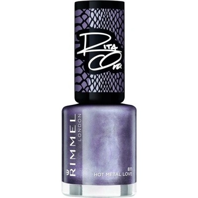 Rimmel London Lak na nechty 60 Seconds Super Shine 811 Hot Metal Love 8 ml