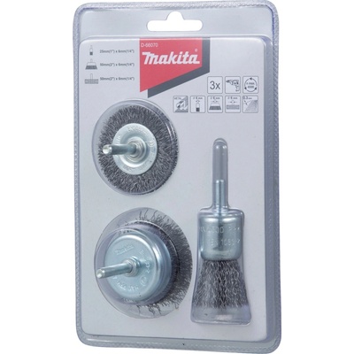 MAKITA sada ocelových kartáčů 3 ks D-66070