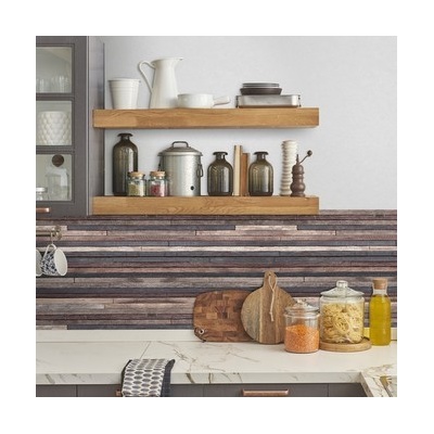 Samolepicí bordura k ochraně stěny kuchyňské linky Crearreda Backsplesh Wood Stripes 67315 Pruhy dřeva 1 arch 45x180 cm – Zboží Dáma