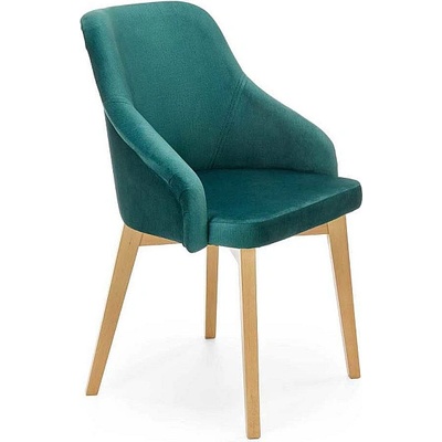 Halmar Трапезен стол toledo 2 меден дъб / тъмнозелен