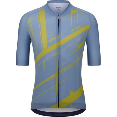 Santini Мъжка фланелка с къс ръкав за колоездене Santini Sketch S/S Jersey Cycling jersey - Avio (056-3863-0114)