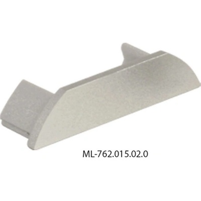 McLED ML-762.015.02.0 Koncovka bez otvoru pro PX, stříbrná barva, 1 ks