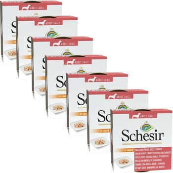Schesir Dog Adult kura batáty a mrkva 7 x 85 g