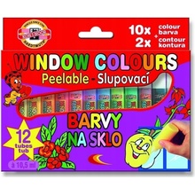 Farba na sklo KOH-I-NOOR 10,5 ml sada 12 ks