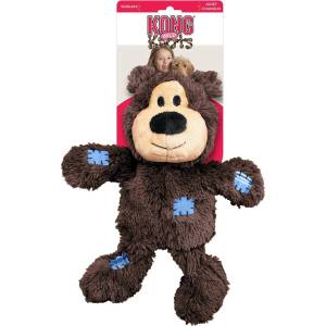 KONG Wild Knots Bears S/M - Забавна кучешка играчка - плюшена мечка, 1 брой - 17 см