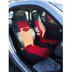  Калъфи за предни седалки, тапицерия за автомобил Smart Fortwo, текстил червено-черно