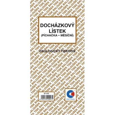 Baloušek Tisk ET475 Docházkový lístek – Zboží Dáma