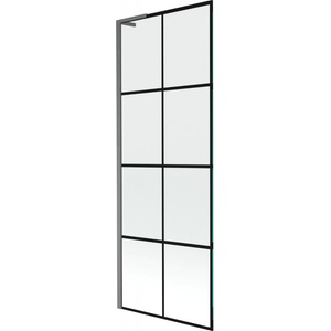 Mexen Next L параван за вана с 1 крило 70 x 150 cm, черна решетка, gun gray четкан - 895-070-000-03-77-66 (895-070-000-03-77-66)