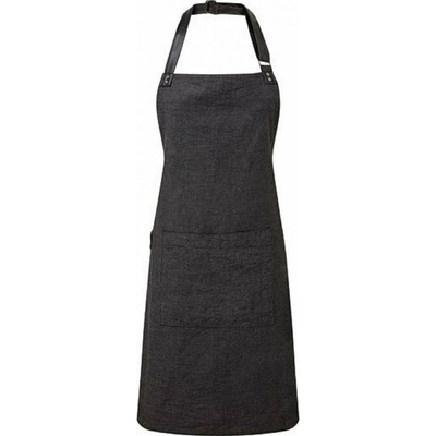 Premier Workwear Pracovní zástěra s barvenou bavlněnou přízí s oxfordskou vazbou Černá PW144