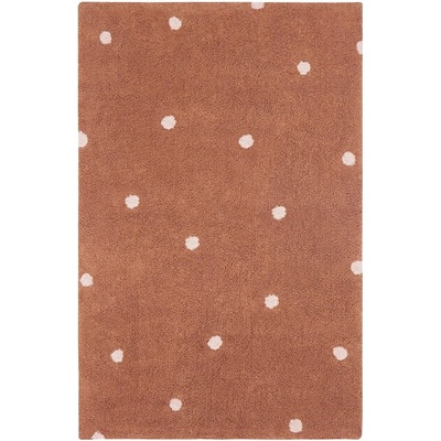 Lorena Canals Памучен ръчно изработен детски килим подходящ за пране в тухлен цвят 100x150 cm Mini Dot Chestnut - Lorena Canals (C-MDOT-CHS)