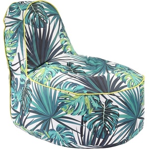 PUFRELAX Пуф, стол, 200л. , OK Junior, Tropical Leaves, Водоустойчив, Перящ се калъф, Пълнеж от Полистиролни перли, принт, 8483 (PUF-G-OKJ-TEXP-TRO) - topmarket