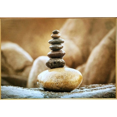 Bondecor Obraz na plátně v rámu "Kameny pagoda" 84x59 cm