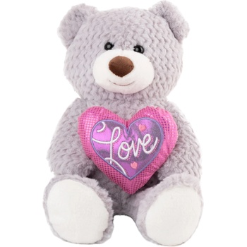 Image 1 of Амек Тойс Плюшена играчка Амек Тойс - Сиво мече със сърце, 30 cm (13103)