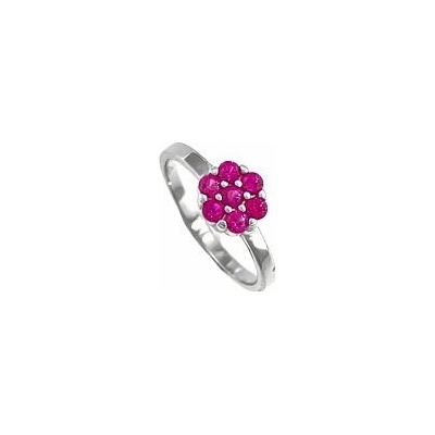 Infinitysilver Strieborný detský prsteň červená kytička KR3CZ44