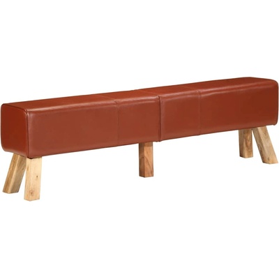 vidaXL Пейка гимнастическа, кафява, 160 см, естествена кожа (356384)