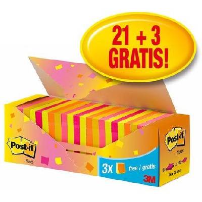 POST-IT Bločky Post-it Super Sticky neónová 76x76 zvýhodnené balenie (MM654024)