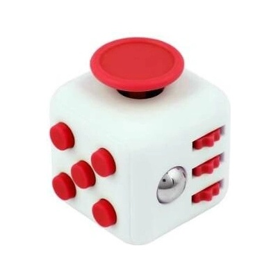 FIDGET CUBE 3,5 x 3,5 cm Červená bílá