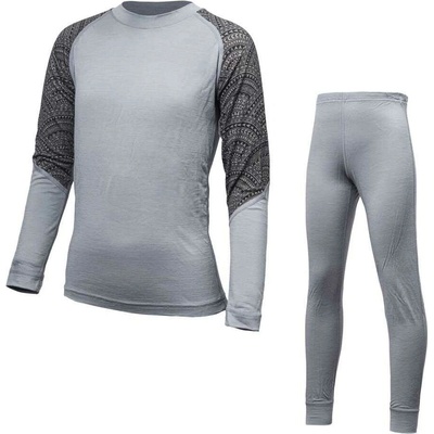 Sensor Merino Impress detský set sivá/maori