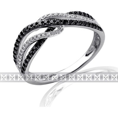 Klenoty Budín Luxusní mohutný zlatý diamantový prsten s černými diamanty 3861471