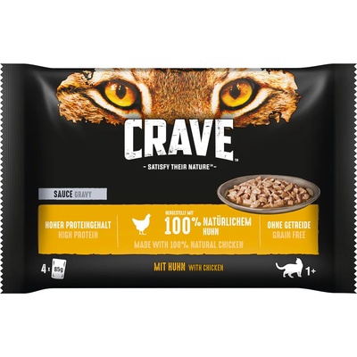 Crave 4х85г Crave, консервирана храна за котки - сос с пиле